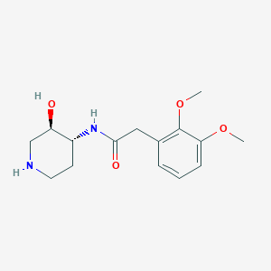 molecular formula C15H22N2O4 B5540836 2-(2,3-dimethoxyphenyl)-N-[rel-(3R,4R)-3-hydroxy-4-piperidinyl]acetamide hydrochloride 