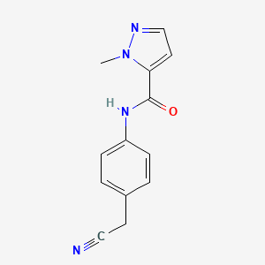 molecular formula C13H12N4O B5540843 N-[4-(cyanomethyl)phenyl]-1-methyl-1H-pyrazole-5-carboxamide 