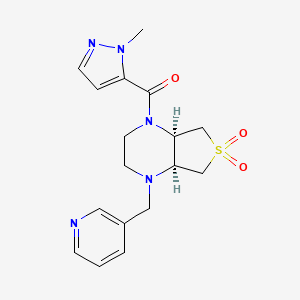 molecular formula C17H21N5O3S B5540855 (4aS*,7aR*)-1-[(1-甲基-1H-吡唑-5-基)羰基]-4-(3-吡啶基甲基)八氢噻吩并[3,4-b]吡嗪 6,6-二氧化物 