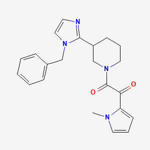 molecular formula C22H24N4O2 B5540866 2-[3-(1-benzyl-1H-imidazol-2-yl)-1-piperidinyl]-1-(1-methyl-1H-pyrrol-2-yl)-2-oxoethanone 