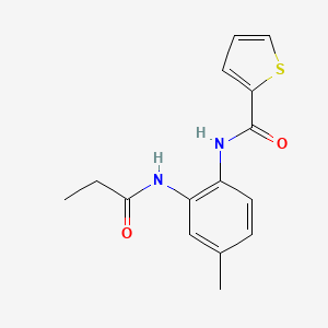 molecular formula C15H16N2O2S B5540893 N-[4-methyl-2-(propionylamino)phenyl]-2-thiophenecarboxamide 