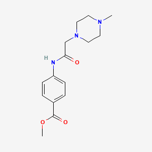 molecular formula C15H21N3O3 B5540904 4-[{[(4-甲基-1-哌嗪基)乙酰]氨基}苯甲酸甲酯 