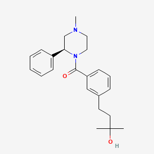 2-methyl-4-(3-{[(2S)-4-methyl-2-phenyl-1-piperazinyl]carbonyl}phenyl)-2-butanol