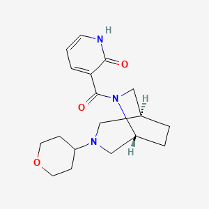 molecular formula C18H25N3O3 B5540910 3-{[(1S*,5R*)-3-(tetrahydro-2H-pyran-4-yl)-3,6-diazabicyclo[3.2.2]non-6-yl]carbonyl}-2-pyridinol 