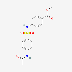 molecular formula C16H16N2O5S B5540955 4-({[4-(乙酰氨基)苯基]磺酰基}氨基)苯甲酸甲酯 CAS No. 135285-82-4