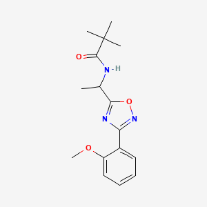 N-{1-[3-(2-methoxyphenyl)-1,2,4-oxadiazol-5-yl]ethyl}-2,2-dimethylpropanamide