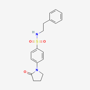 molecular formula C18H20N2O3S B5540986 4-(2-oxopyrrolidin-1-yl)-N-(2-phenylethyl)benzenesulfonamide 