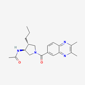 N-{(3S*,4R*)-1-[(2,3-dimethyl-6-quinoxalinyl)carbonyl]-4-propyl-3-pyrrolidinyl}acetamide