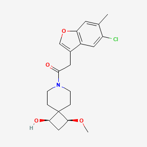 molecular formula C20H24ClNO4 B5541019 (1R*,3S*)-7-[(5-氯-6-甲基-1-苯并呋喃-3-基)乙酰]-3-甲氧基-7-氮杂螺[3.5]壬烷-1-醇 