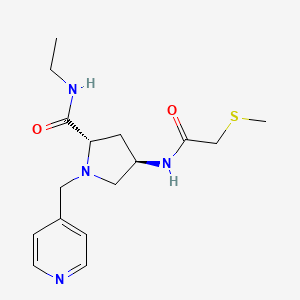 (4R)-N-ethyl-4-{[(methylthio)acetyl]amino}-1-(pyridin-4-ylmethyl)-L-prolinamide