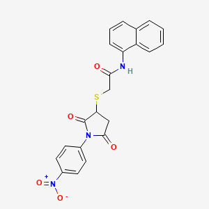 N-1-naphthyl-2-{[1-(4-nitrophenyl)-2,5-dioxo-3-pyrrolidinyl]thio}acetamide
