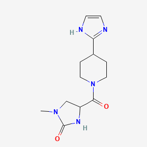 molecular formula C13H19N5O2 B5541079 4-{[4-(1H-咪唑-2-基)-1-哌啶基]羰基}-1-甲基-2-咪唑烷酮 