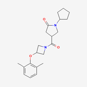 molecular formula C21H28N2O3 B5541127 1-cyclopentyl-4-{[3-(2,6-dimethylphenoxy)-1-azetidinyl]carbonyl}-2-pyrrolidinone 