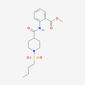 molecular formula C18H26N2O5S B5541134 methyl 2-({[1-(butylsulfonyl)-4-piperidinyl]carbonyl}amino)benzoate 