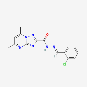 N'-(2-chlorobenzylidene)-5,7-dimethyl[1,2,4]triazolo[1,5-a]pyrimidine-2-carbohydrazide