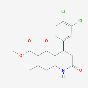 molecular formula C18H17Cl2NO4 B5541169 methyl 4-(3,4-dichlorophenyl)-7-methyl-2,5-dioxo-1,2,3,4,5,6,7,8-octahydro-6-quinolinecarboxylate 