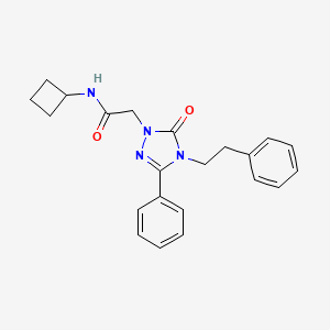 molecular formula C22H24N4O2 B5541171 N-cyclobutyl-2-[5-oxo-3-phenyl-4-(2-phenylethyl)-4,5-dihydro-1H-1,2,4-triazol-1-yl]acetamide 