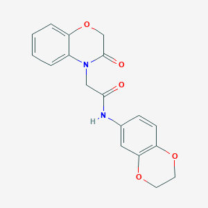 molecular formula C18H16N2O5 B5541200 N-(2,3-二氢-1,4-苯并二噁英-6-基)-2-(3-氧代-2,3-二氢-4H-1,4-苯并恶嗪-4-基)乙酰胺 