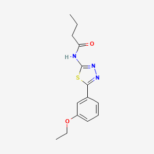 molecular formula C14H17N3O2S B5541209 N-[5-(3-ethoxyphenyl)-1,3,4-thiadiazol-2-yl]butanamide 