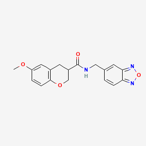 molecular formula C18H17N3O4 B5541213 N-(2,1,3-苯并恶二唑-5-基甲基)-6-甲氧基-3-色满环羧酰胺 