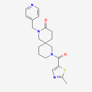 molecular formula C20H24N4O2S B5541217 8-[(2-methyl-1,3-thiazol-5-yl)carbonyl]-2-(pyridin-4-ylmethyl)-2,8-diazaspiro[5.5]undecan-3-one 
