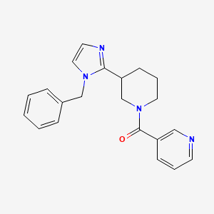 molecular formula C21H22N4O B5541236 3-{[3-(1-benzyl-1H-imidazol-2-yl)-1-piperidinyl]carbonyl}pyridine 
