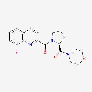 molecular formula C19H20FN3O3 B5541247 8-fluoro-2-{[(2S)-2-(4-morpholinylcarbonyl)-1-pyrrolidinyl]carbonyl}quinoline 
