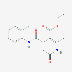 molecular formula C18H22N2O4 B5541249 ethyl 4-{[(2-ethylphenyl)amino]carbonyl}-2-methyl-6-oxo-1,4,5,6-tetrahydro-3-pyridinecarboxylate 
