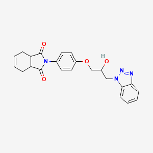 molecular formula C23H22N4O4 B5541264 2-{4-[3-(1H-1,2,3-苯并三唑-1-基)-2-羟丙氧基]苯基}-3a,4,7,7a-四氢-1H-异吲哚-1,3(2H)-二酮 