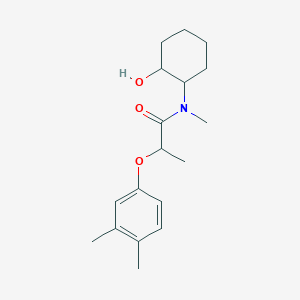 molecular formula C18H27NO3 B5541285 2-(3,4-dimethylphenoxy)-N-(2-hydroxycyclohexyl)-N-methylpropanamide 