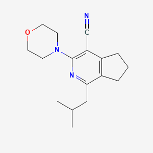 molecular formula C17H23N3O B5541305 1-异丁基-3-(4-吗啉基)-6,7-二氢-5H-环戊[c]吡啶-4-腈 