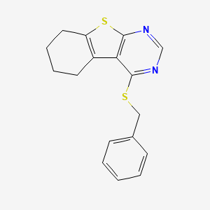 molecular formula C17H16N2S2 B5541315 4-(benzylthio)-5,6,7,8-tetrahydro[1]benzothieno[2,3-d]pyrimidine 