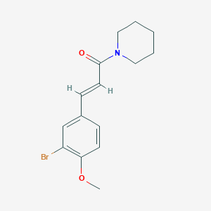 molecular formula C15H18BrNO2 B5541318 1-[3-(3-溴-4-甲氧基苯基)丙烯酰]哌啶 