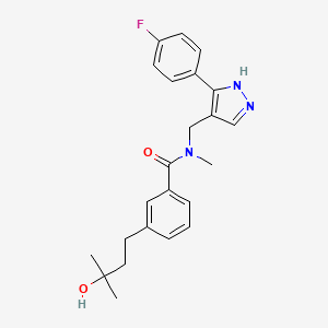 N-{[3-(4-fluorophenyl)-1H-pyrazol-4-yl]methyl}-3-(3-hydroxy-3-methylbutyl)-N-methylbenzamide
