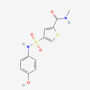 molecular formula C12H12N2O4S2 B5541374 4-{[(4-hydroxyphenyl)amino]sulfonyl}-N-methyl-2-thiophenecarboxamide 