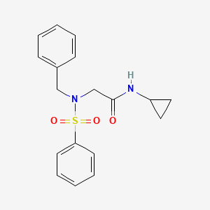molecular formula C18H20N2O3S B5541391 N~2~-苯甲基-N~1~-环丙基-N~2~-(苯磺酰基)甘氨酰胺 