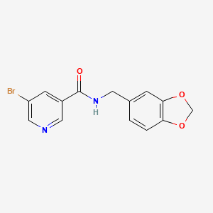 molecular formula C14H11BrN2O3 B5541395 N-(1,3-benzodioxol-5-ylmethyl)-5-bromonicotinamide 