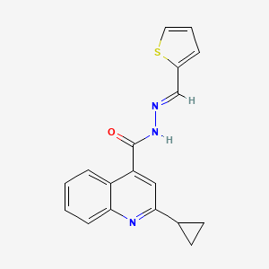 molecular formula C18H15N3OS B5541468 2-环丙基-N'-(2-噻吩亚甲基)-4-喹啉甲酰肼 