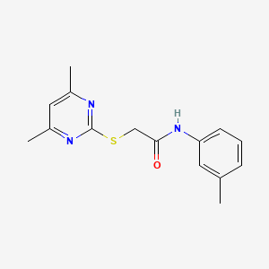 molecular formula C15H17N3OS B5541527 2-[(4,6-dimethyl-2-pyrimidinyl)thio]-N-(3-methylphenyl)acetamide 