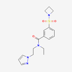 molecular formula C17H22N4O3S B5541618 3-(氮杂环丁-1-基磺酰基)-N-乙基-N-[2-(1H-吡唑-1-基)乙基]苯甲酰胺 