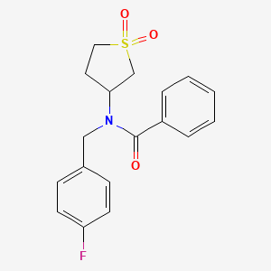 molecular formula C18H18FNO3S B5541634 N-(1,1-dioxidotetrahydro-3-thienyl)-N-(4-fluorobenzyl)benzamide 
