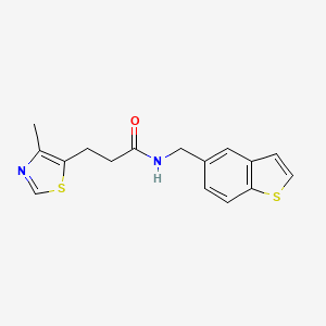 N-(1-benzothien-5-ylmethyl)-3-(4-methyl-1,3-thiazol-5-yl)propanamide