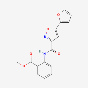 molecular formula C16H12N2O5 B5541642 methyl 2-({[5-(2-furyl)-3-isoxazolyl]carbonyl}amino)benzoate 