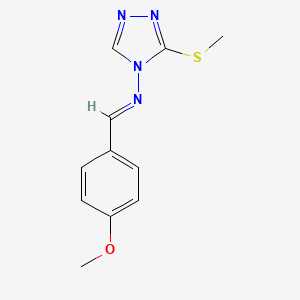 molecular formula C11H12N4OS B5541652 N-(4-甲氧基苄叉亚甲基)-3-(甲硫基)-4H-1,2,4-三唑-4-胺 