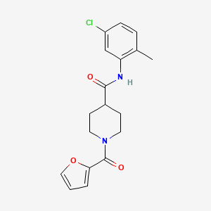 molecular formula C18H19ClN2O3 B5541657 N-(5-氯-2-甲基苯基)-1-(2-呋喃酰基)-4-哌啶甲酰胺 