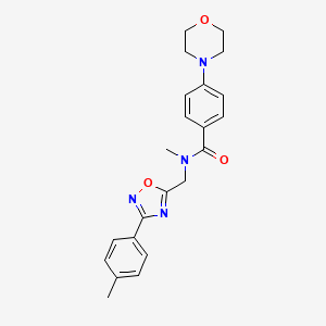 molecular formula C22H24N4O3 B5541679 N-methyl-N-{[3-(4-methylphenyl)-1,2,4-oxadiazol-5-yl]methyl}-4-(4-morpholinyl)benzamide 