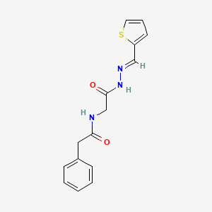 molecular formula C15H15N3O2S B5541689 N-{2-oxo-2-[2-(2-thienylmethylene)hydrazino]ethyl}-2-phenylacetamide 