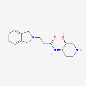 molecular formula C16H23N3O2 B5541695 3-(1,3-dihydro-2H-isoindol-2-yl)-N-[rel-(3R,4R)-3-hydroxy-4-piperidinyl]propanamide dihydrochloride 