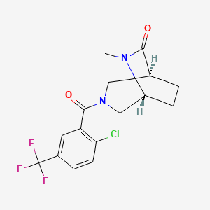 molecular formula C16H16ClF3N2O2 B5541705 (1S*,5R*)-3-[2-chloro-5-(trifluoromethyl)benzoyl]-6-methyl-3,6-diazabicyclo[3.2.2]nonan-7-one 