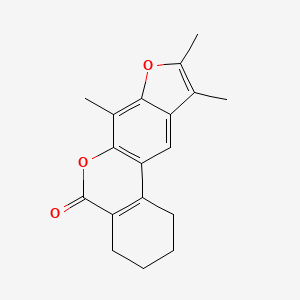 molecular formula C18H18O3 B5541708 7,9,10-trimethyl-1,2,3,4-tetrahydro-5H-benzo[c]furo[3,2-g]chromen-5-one 